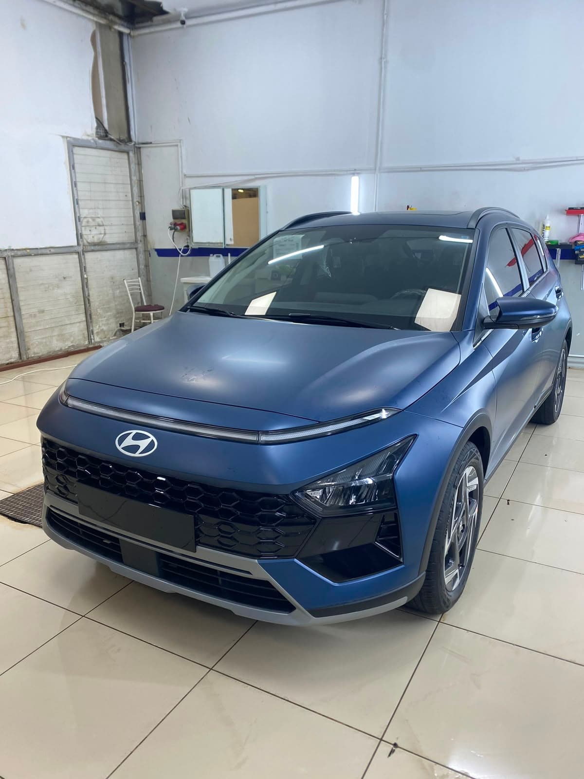 Hyundai Bayon saten mat gece mavisi renk dönüşüm PPF kaplaması